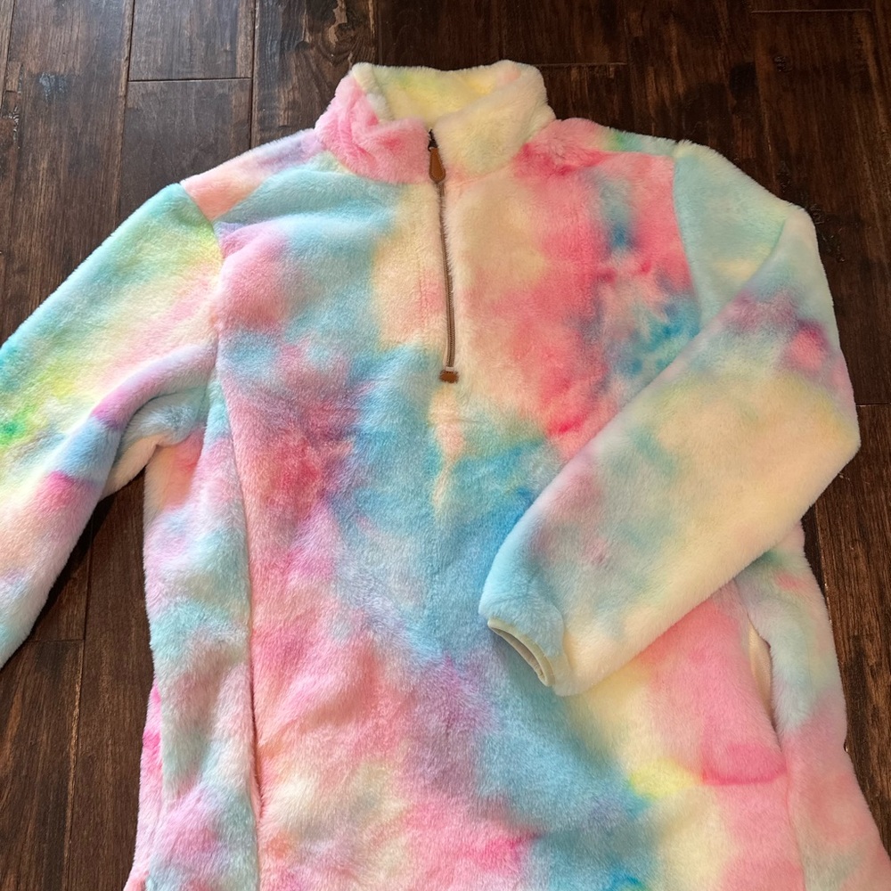 Women’s Southern fried chics soft furry fleece 1/4 zip pullover new large